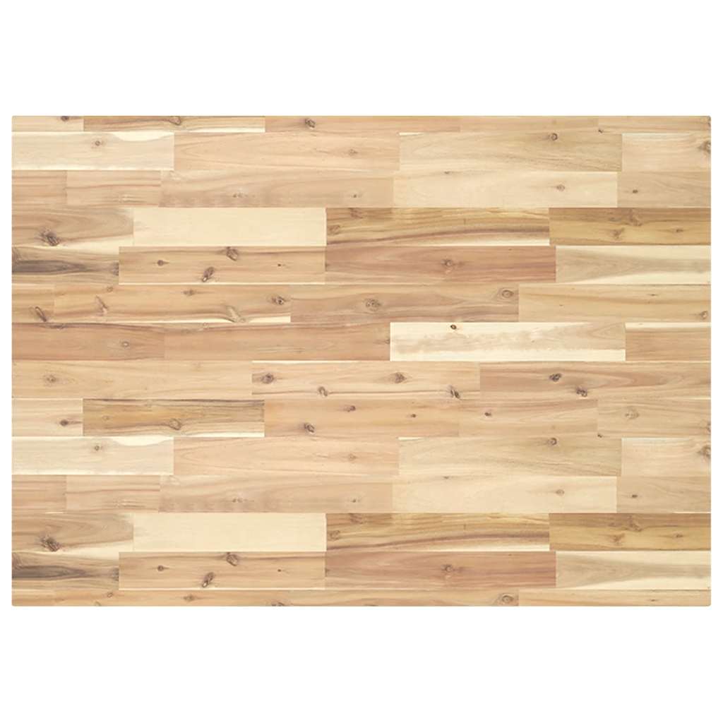 Piano Tavolo Rettangolare 120x70x4cm Legno Massello di Acacia