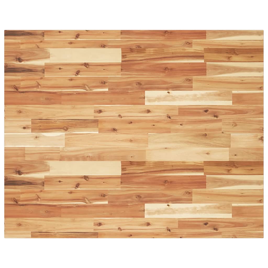 Piano Tavolo Rettangolare 100x80x2cm Legno Massello di Acacia