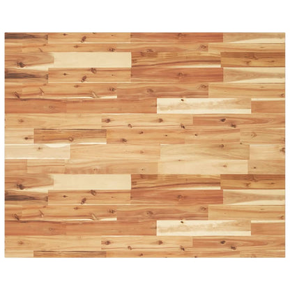 Piano Tavolo Rettangolare 100x80x2cm Legno Massello di Acacia