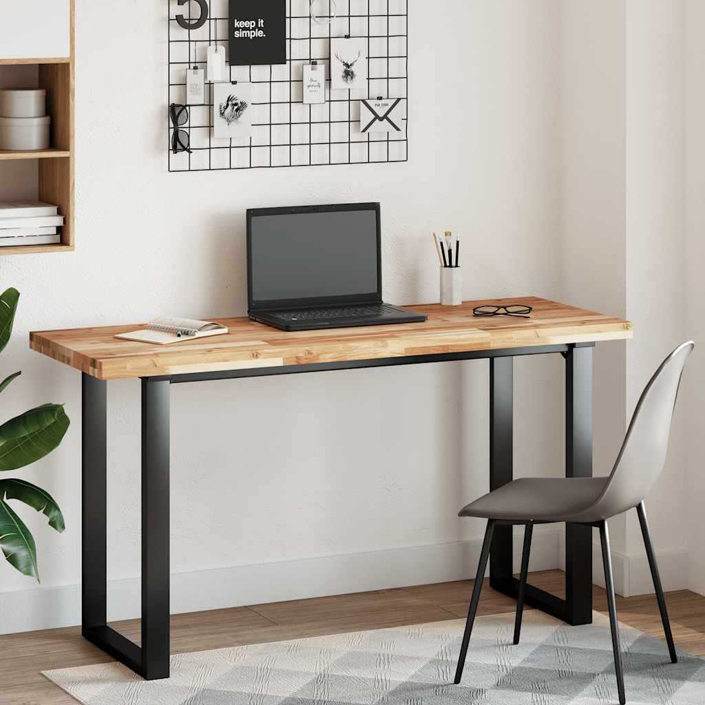 Piano Tavolo Rettangolare 120x50x4cm Legno Massello di Acacia