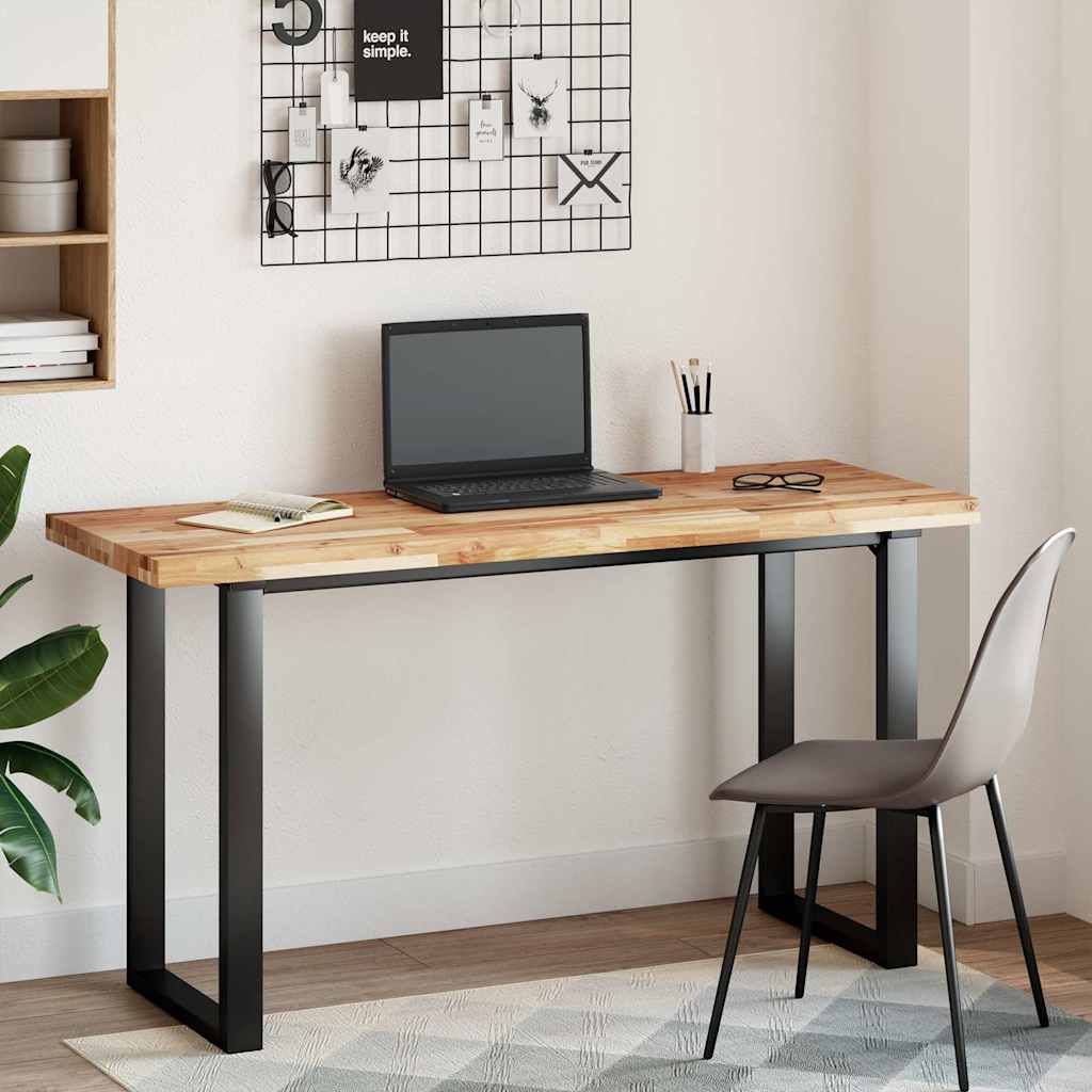 Piano Tavolo Rettangolare 140x50x4cm Legno Massello di Acacia