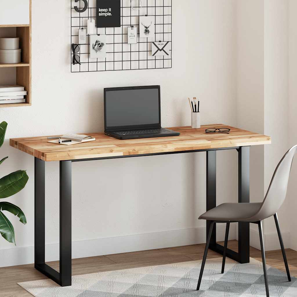 Piano Tavolo Rettangolare 140x60x4 cm Legno Massello di Acacia