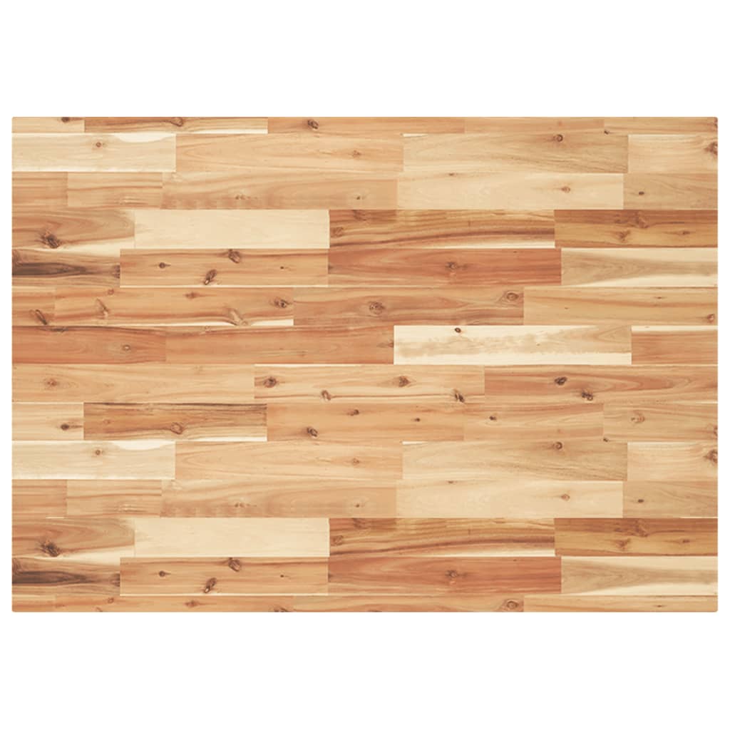 Piano Tavolo Rettangolare 100x70x4cm Legno Massello di Acacia