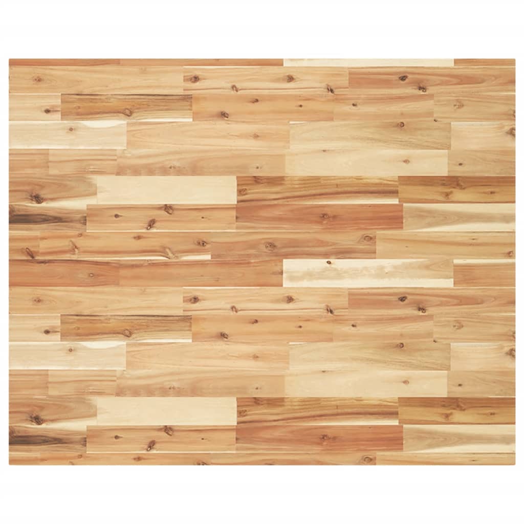 Piano Tavolo Rettangolare 100x80x4cm Legno Massello di Acacia