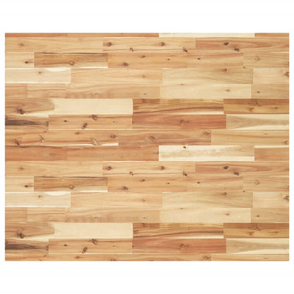 Piano Tavolo Rettangolare 100x80x4cm Legno Massello di Acacia