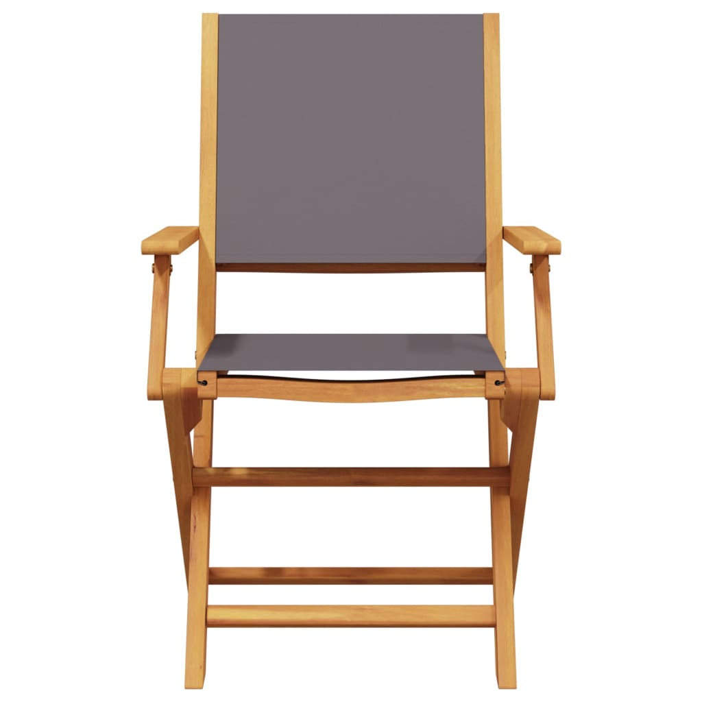 Set Pranzo da Giardino 5pz Antracite Tessuto e Legno Massello