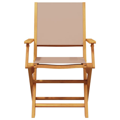 Set da Pranzo da Giardino 7 pz Tortora Tessuto e Legno Massello