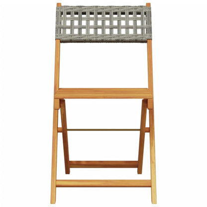 Set Pranzo da Giardino 5pz Grigio Polyrattan e Legno Massello