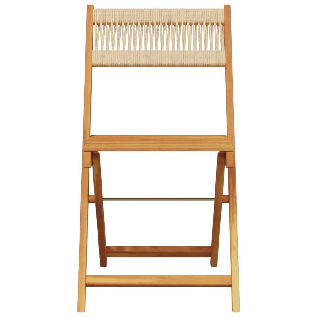 Set Pranzo da Giardino 5 pz Beige Polipropilene/ Legno Massello