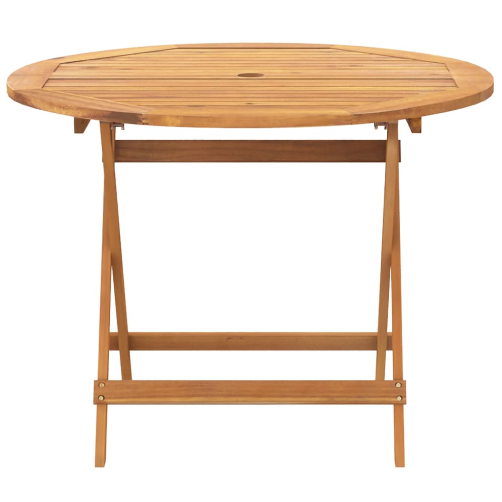 Set Pranzo da Giardino 5 pz Beige Polipropilene/ Legno Massello