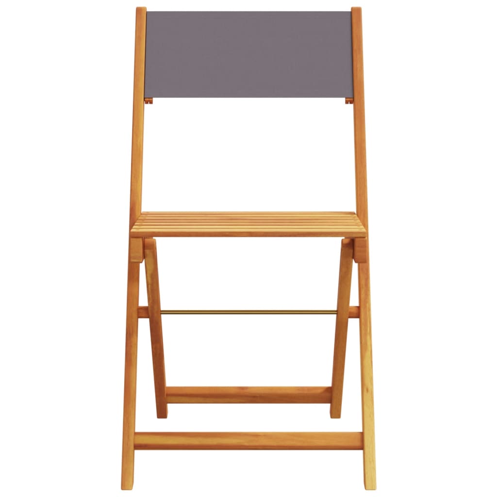 Set Pranzo da Giardino 5pz Antracite Tessuto e Legno Massello