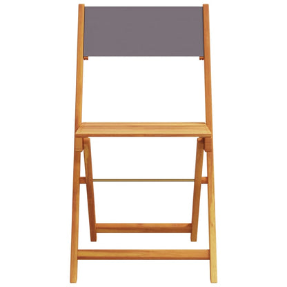Set Pranzo da Giardino 5pz Antracite Tessuto e Legno Massello