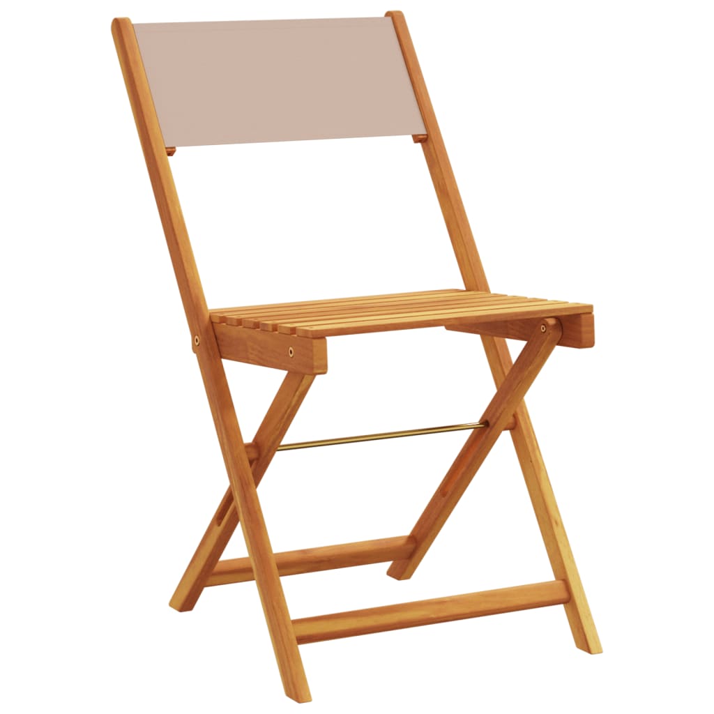 Set da Pranzo da Giardino 5 pz Tortora Tessuto e Legno Massello