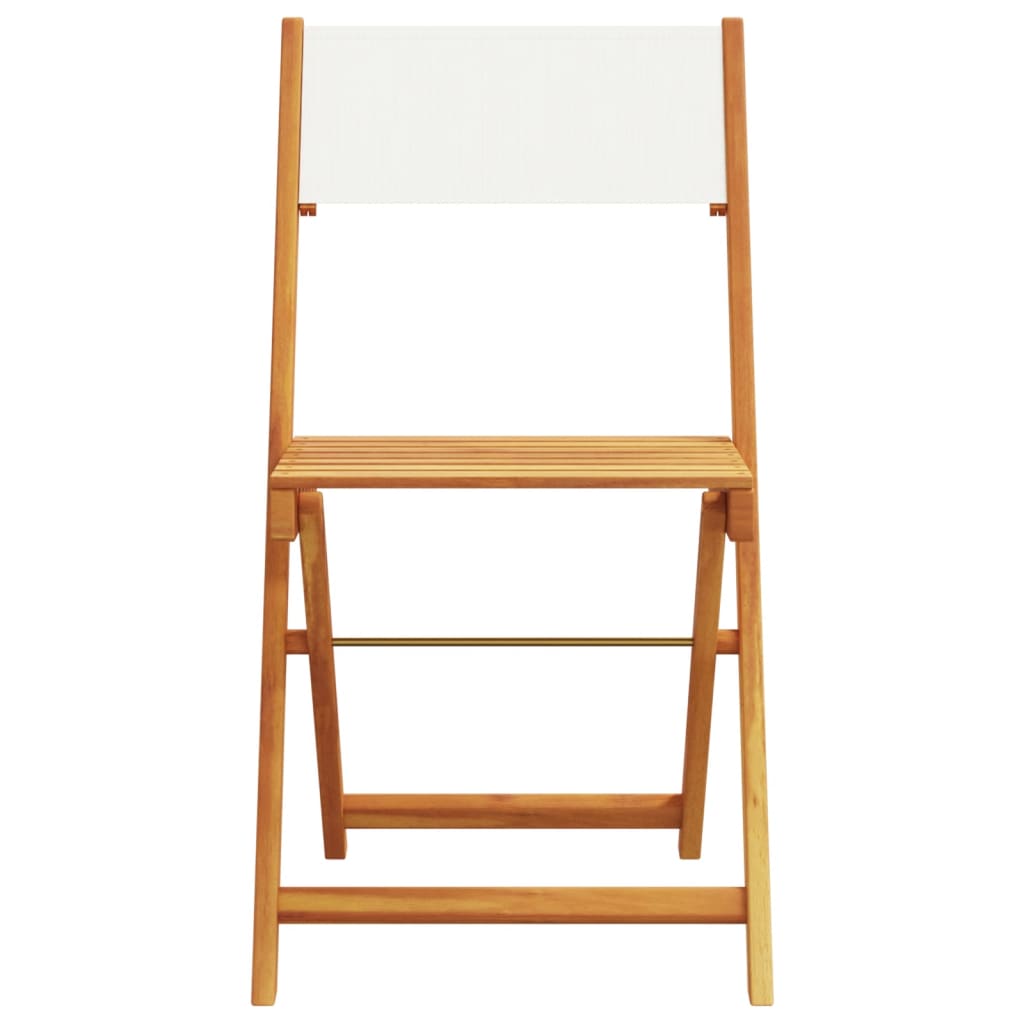 Set Pranzo da Giardino 5pz Crema in Tessuto e Legno Massello