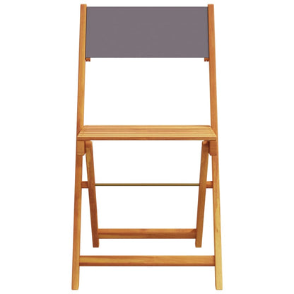 Set Pranzo da Giardino 5pz Antracite Tessuto e Legno Massello