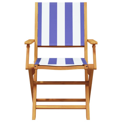 Set da Bistrot 3pz Blu e Bianco in Tessuto e Legno Massello