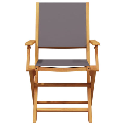 Set Pranzo da Giardino 5pz Antracite Tessuto e Legno Massello