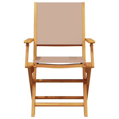 Set da Pranzo da Giardino 5 pz Tortora Tessuto e Legno Massello