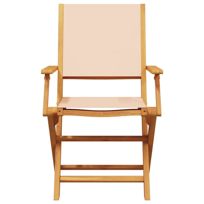 Set Pranzo da Giardino 5 pz Beige in Tessuto e Legno Massello