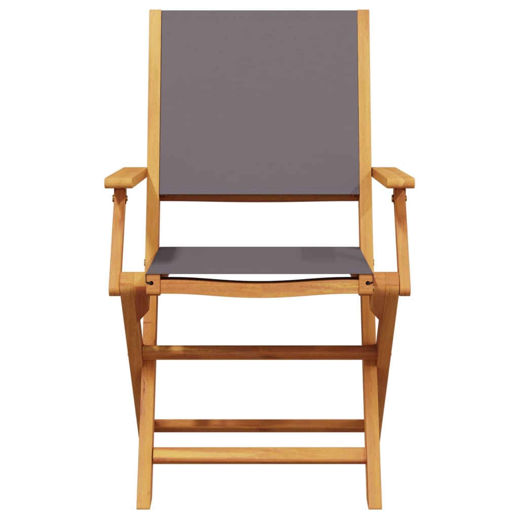 Set Pranzo da Giardino 5pz Antracite Tessuto e Legno Massello