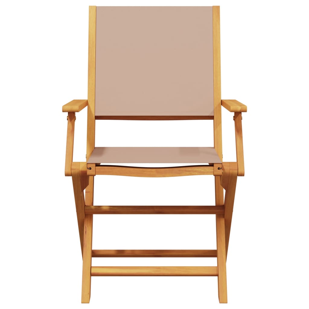 Set da Pranzo da Giardino 5 pz Tortora Tessuto e Legno Massello