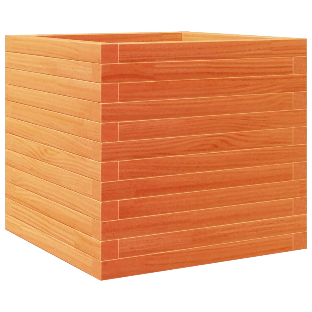 Fioriera Giardino Marrone Cera 50x50x46 cm Legno Massello Pino