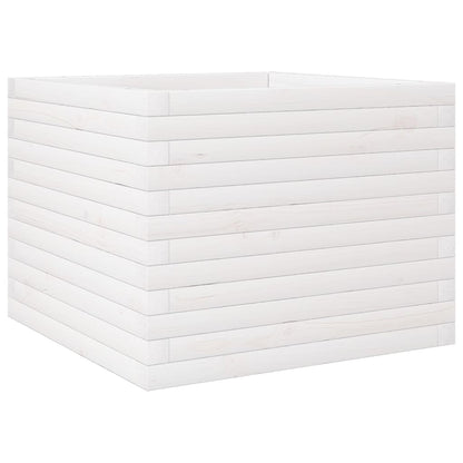 Fioriera da Giardino Bianca 60x60x46 cm Legno Massello di Pino