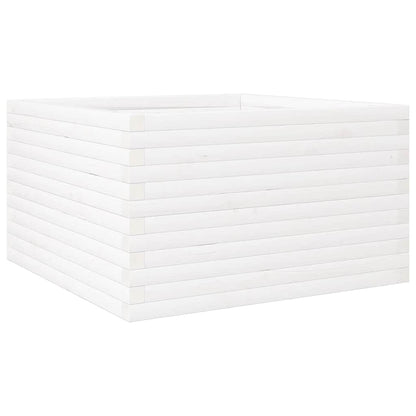 Fioriera da Giardino Bianca 80x80x46 cm Legno Massello di Pino