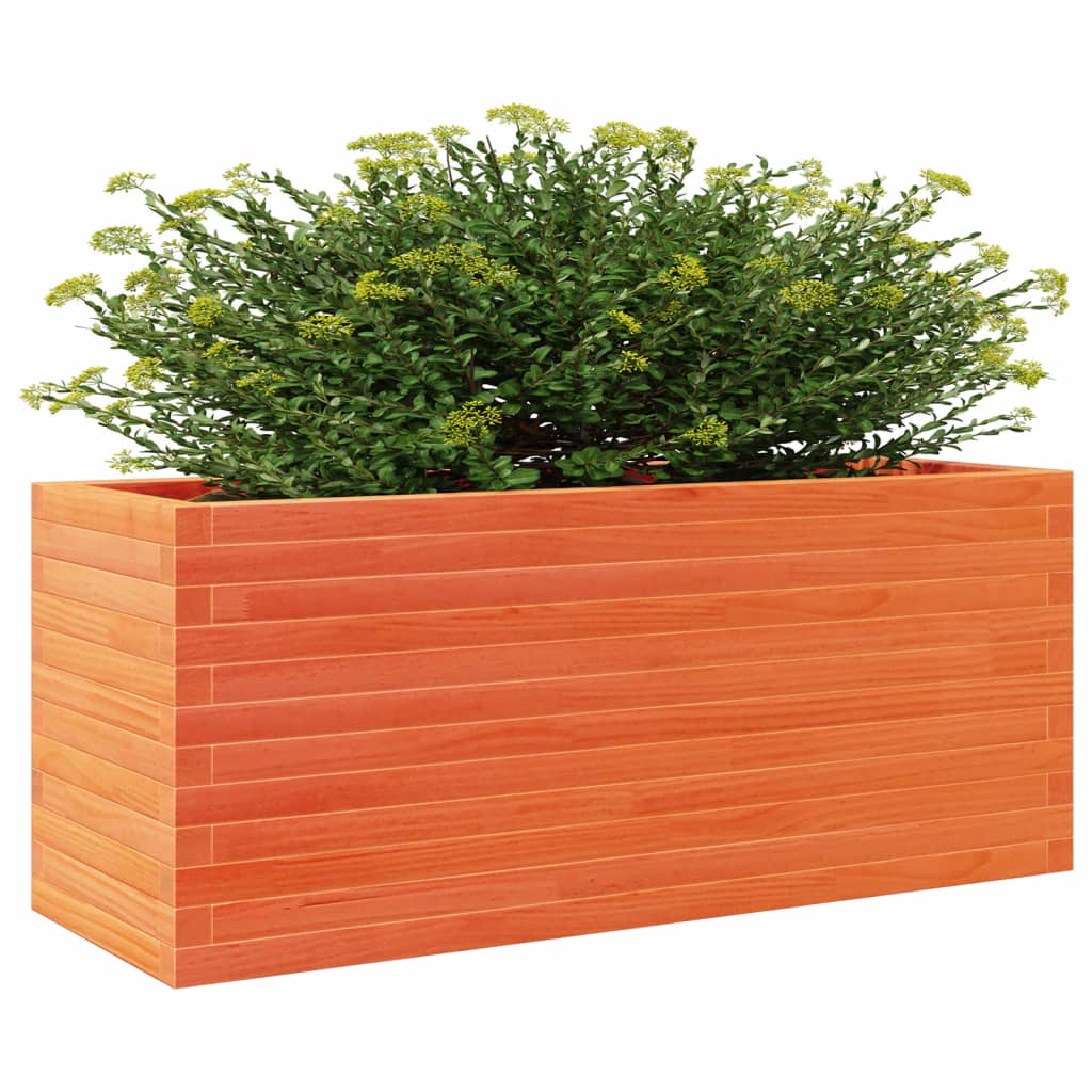 Fioriera Giardino Marrone Cera 110x40x46 cm Legno Massello Pino