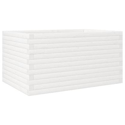 Fioriera da Giardino Bianca 90x60x46 cm Legno Massello di Pino