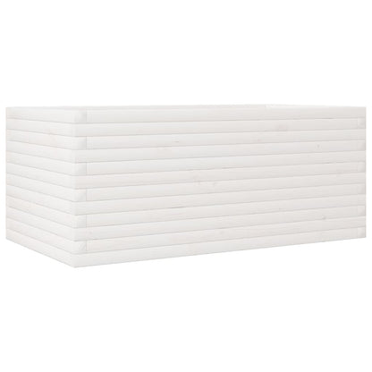 Fioriera da Giardino Bianca 110x60x46 cm Legno Massello di Pino