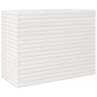 Fioriera da Giardino Bianca 90x40x68,5cm Legno Massello di Pino