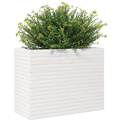 Fioriera da Giardino Bianca 90x40x68,5cm Legno Massello di Pino