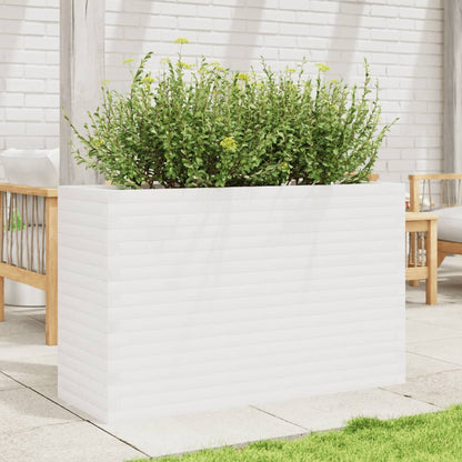 Fioriera da Giardino Bianca 110x40x68,5 cm Legno Massello Pino