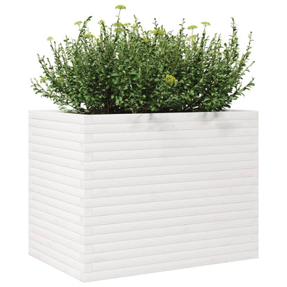 Fioriera da Giardino Bianca 90x60x68,5cm Legno Massello di Pino
