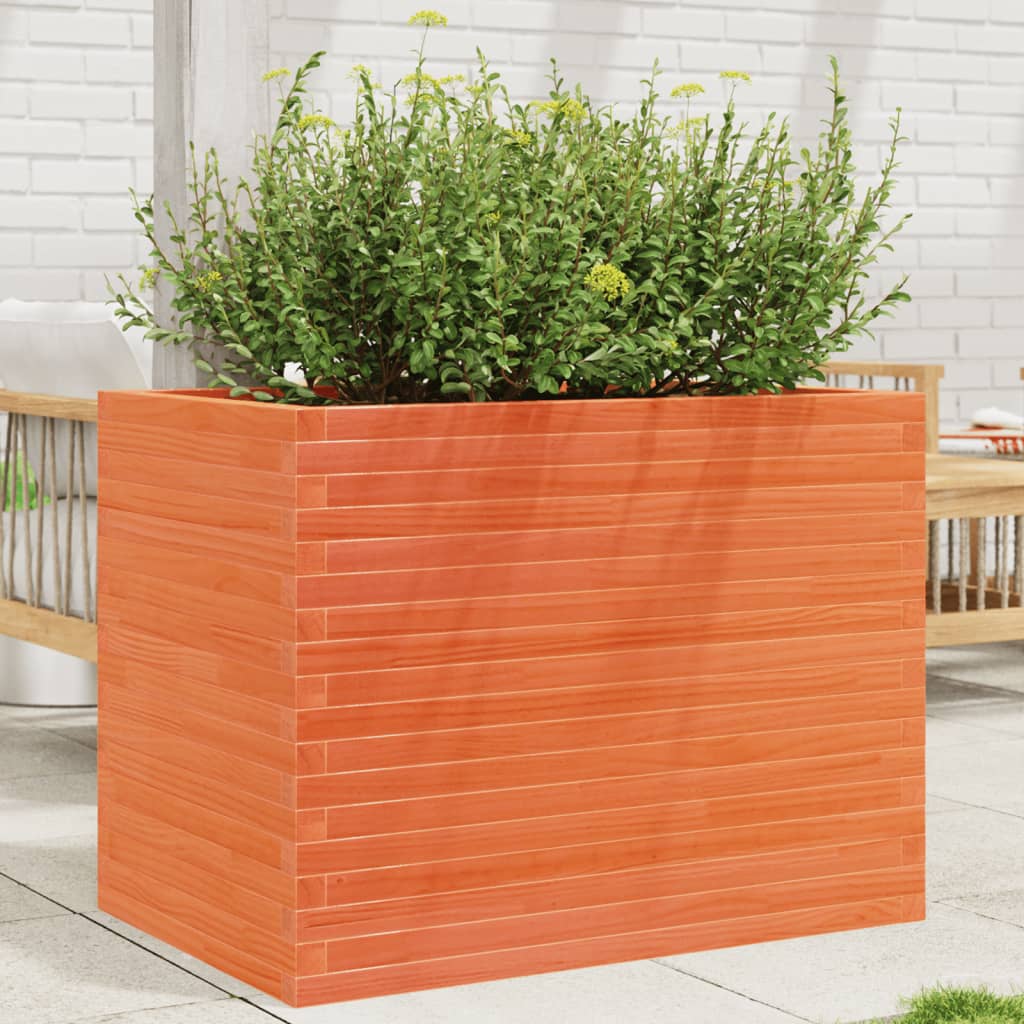 Fioriera Giardino Marrone Cera 90x60x68,5cm Legno Massello Pino