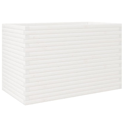 Fioriera da Giardino Bianca 110x60x68,5 cm Legno Massello Pino