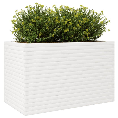 Fioriera da Giardino Bianca 110x60x68,5 cm Legno Massello Pino