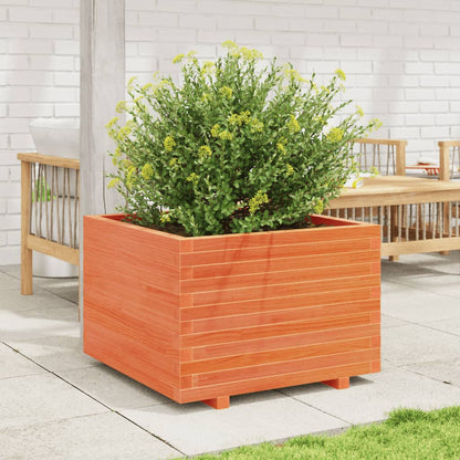 Fioriera Giardino Marrone Cera 70x70x49,5cm Legno Massello Pino