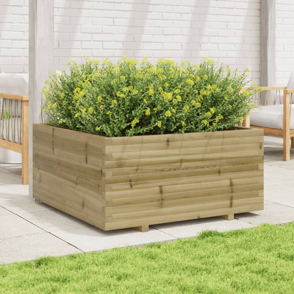 Fioriera da Giardino 100x100x49,5cm in Legno di Pino Impregnato