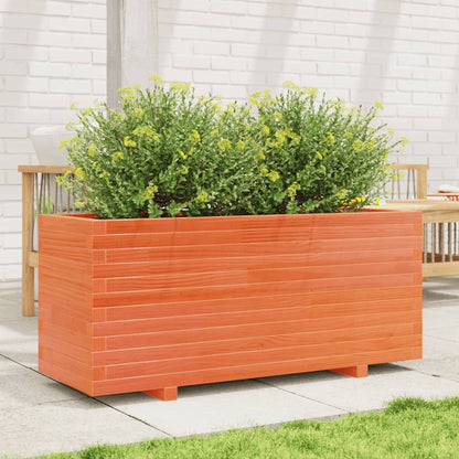 Fioriera Giardino Marrone Cera 110x40x49,5 Legno Massello Pino