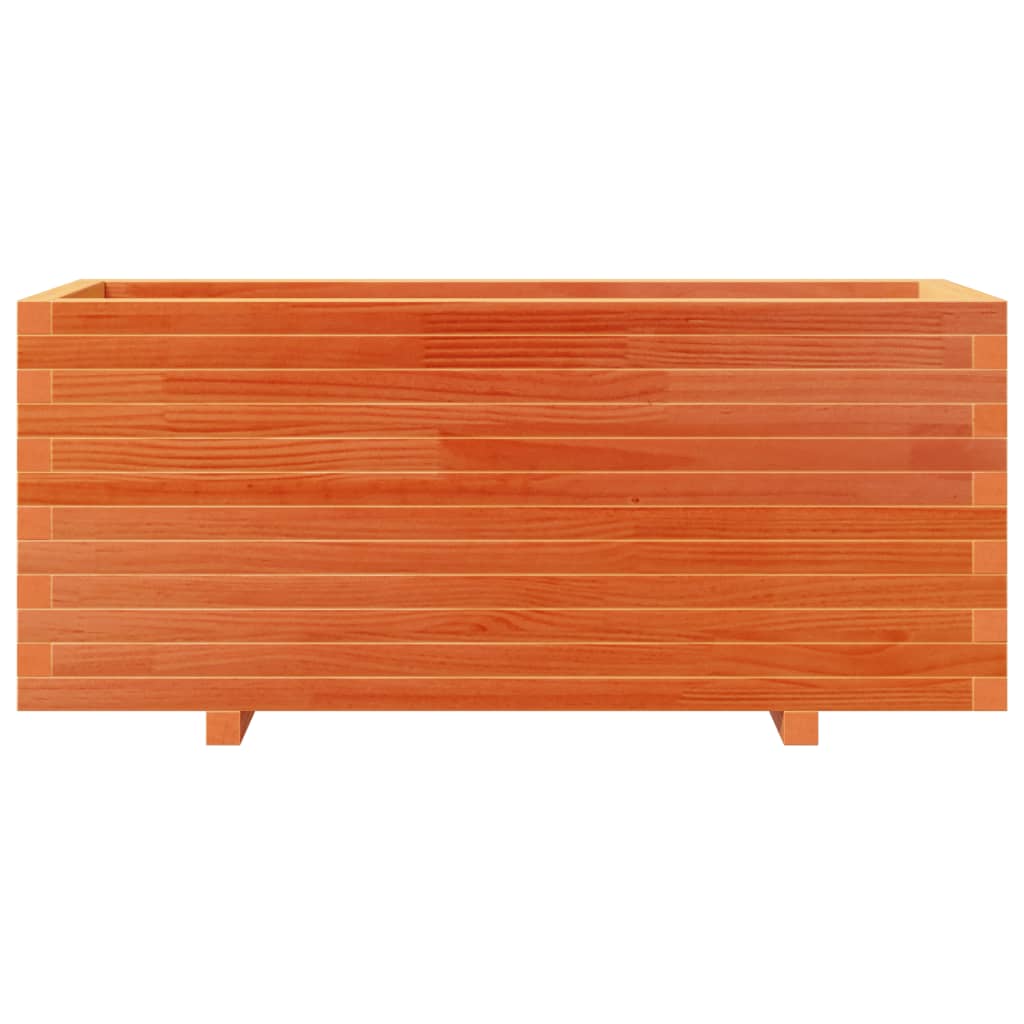 Fioriera Giardino Marrone Cera 110x40x49,5 Legno Massello Pino
