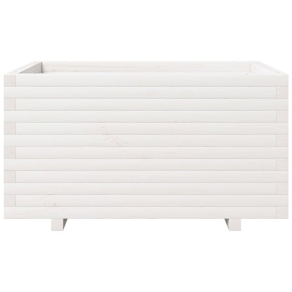 Fioriera da Giardino Bianca 90x60x49,5cm Legno Massello di Pino