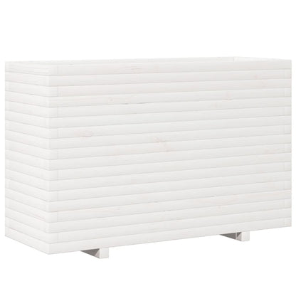 Fioriera da Giardino Bianca 110x40x72,5 cm Legno Massello Pino