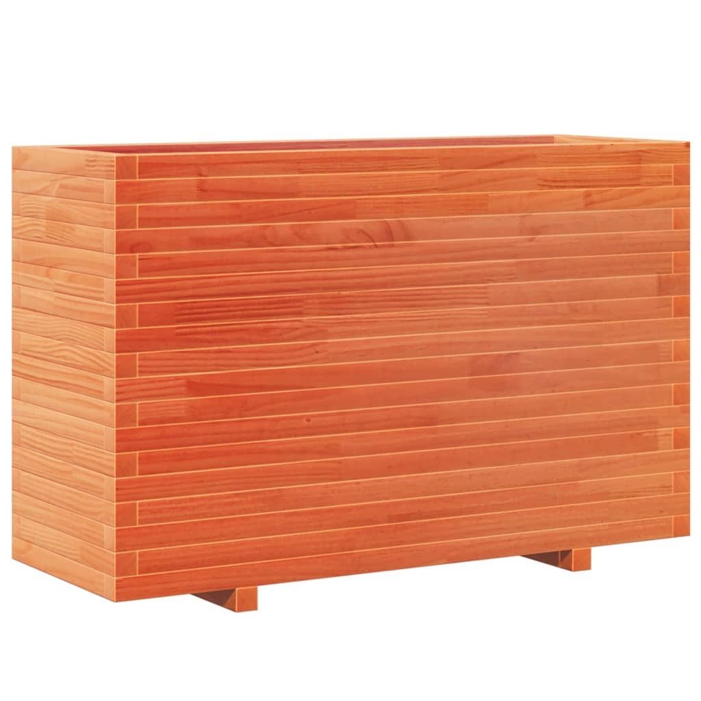 Fioriera Giardino Marrone Cera 110x40x72,5 Legno Massello Pino