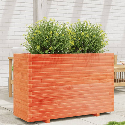 Fioriera Giardino Marrone Cera 110x40x72,5 Legno Massello Pino