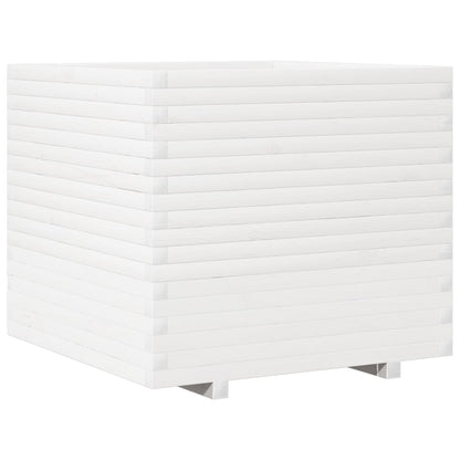 Fioriera da Giardino Bianca 80x80x72 cm Legno Massello di Pino