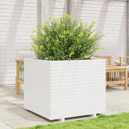 Fioriera da Giardino Bianca 80x80x72 cm Legno Massello di Pino