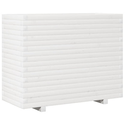 Fioriera da Giardino Bianca 90x40x72 cm Legno Massello di Pino