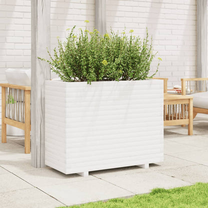 Fioriera da Giardino Bianca 90x40x72 cm Legno Massello di Pino